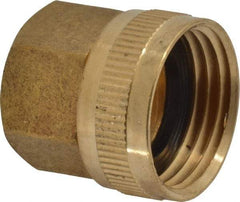 Cerro - 1/2 FPT & 3/4 FGHT Garden Hose Fitting - Brass, Female Hose to Female Pipe Swivel Connector - Industrial Tool & Supply