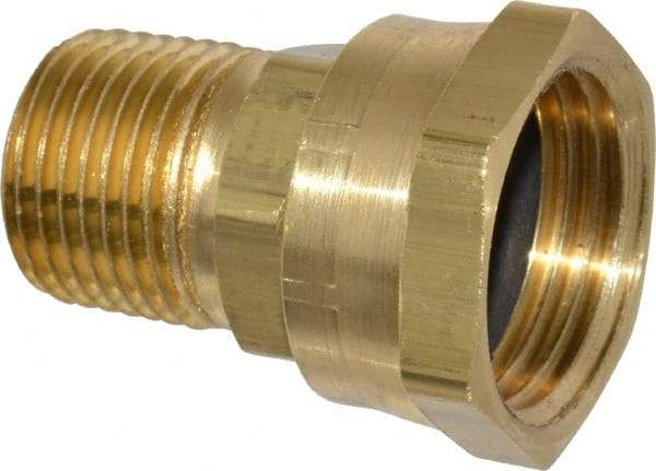 Dixon Valve & Coupling - 1/2 NPTF & 3/4 NH Garden Hose Fitting - Brass, Female Hose to Male Pipe Swivel Connector - Industrial Tool & Supply
