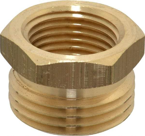 Cerro - 1/2 FPT & 3/4 MGHT Garden Hose Fitting - Brass, Male Hose to Female Pipe Connector - Industrial Tool & Supply