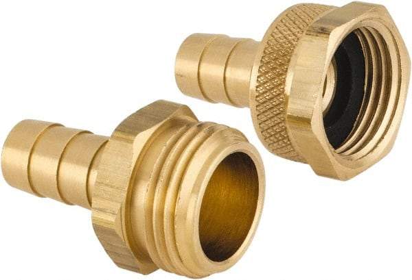 Dixon Valve & Coupling - 3/4 NH Garden Hose Fitting - Brass, Short Shank Male/Female Set Connector - Industrial Tool & Supply