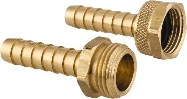 Dixon Valve & Coupling - 3/4 NH Garden Hose Fitting - Brass, Long Shank Male/Female Set Connector - Industrial Tool & Supply