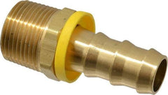 Dixon Valve & Coupling - 5/8" ID 3/4 NPTF Barbed Push On Male Connector - Brass - Industrial Tool & Supply