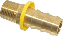 Dixon Valve & Coupling - 3/4" ID 1/2 NPTF Barbed Push On Male Connector - Brass - Industrial Tool & Supply