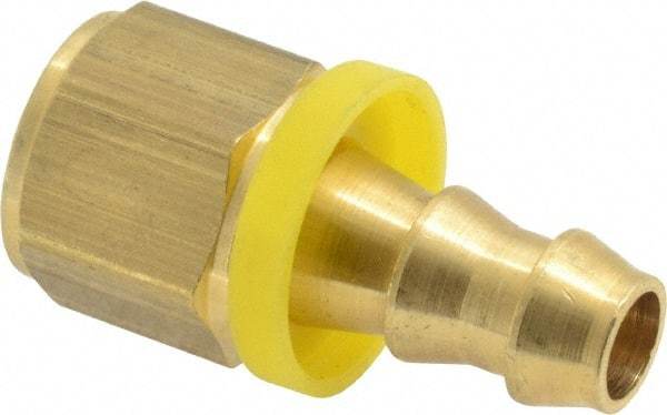 Dixon Valve & Coupling - 3/8" ID 3/8 NPTF Barbed Push On Female Connector - Brass - Industrial Tool & Supply