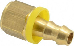 Dixon Valve & Coupling - 3/8" ID 3/8 NPTF Barbed Push On Female Connector - Brass - Industrial Tool & Supply