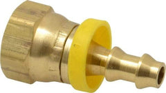 Dixon Valve & Coupling - 1/4" ID 1/4 NPSM Barbed Push On Female Connector - Brass - Industrial Tool & Supply