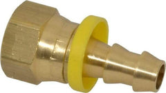 Dixon Valve & Coupling - 3/8" ID 3/8 NPSM Barbed Push On Female Connector - Brass - Industrial Tool & Supply