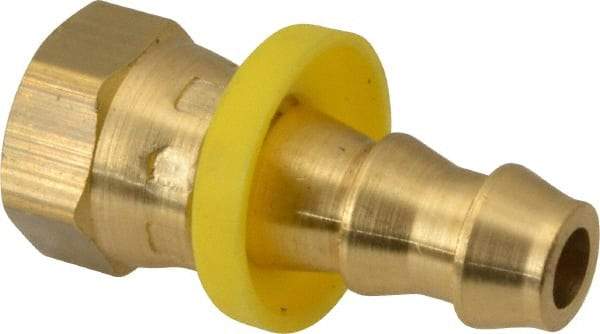 Dixon Valve & Coupling - 3/8" ID 1/4 NPSM Barbed Push On Female Connector - Brass - Industrial Tool & Supply