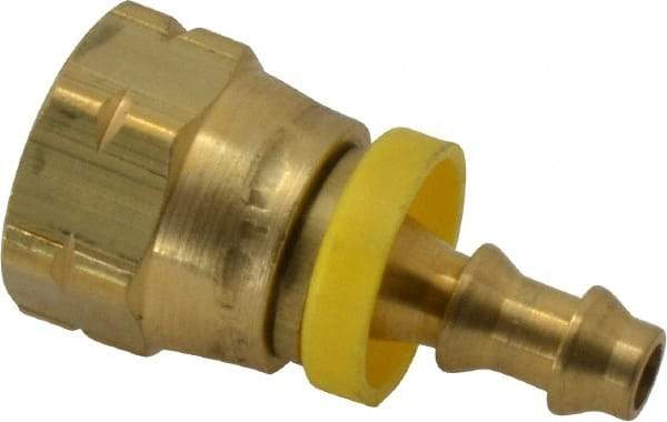 Dixon Valve & Coupling - 1/4" ID 5/8 UNF Barbed Push On Female Connector - 3/8" OD, Brass - Industrial Tool & Supply
