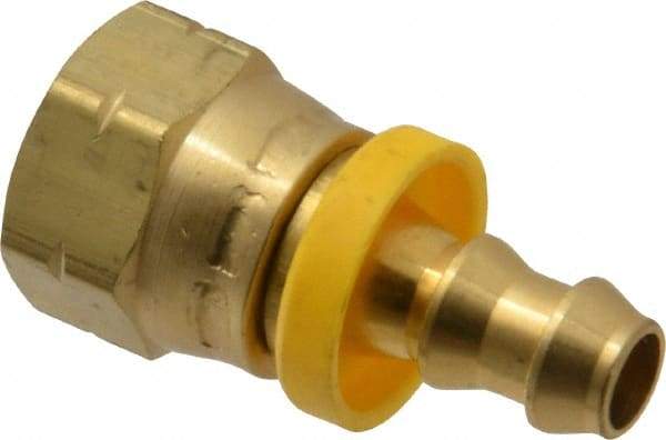 Dixon Valve & Coupling - 5/16" ID 5/8 UNF Barbed Push On Female Connector - 3/8" OD, Brass - Industrial Tool & Supply