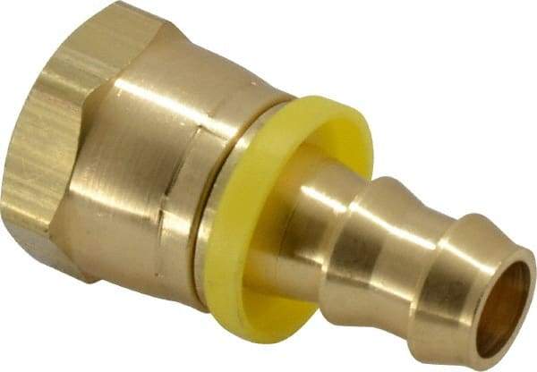 Dixon Valve & Coupling - 1/2" ID 7/8 UNF Barbed Push On Female Connector - 5/8" OD, Brass - Industrial Tool & Supply