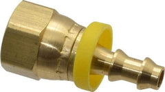 Dixon Valve & Coupling - 1/4" ID 9/16 UNF Barbed Push On Female Connector - 3/8" OD, Brass - Industrial Tool & Supply