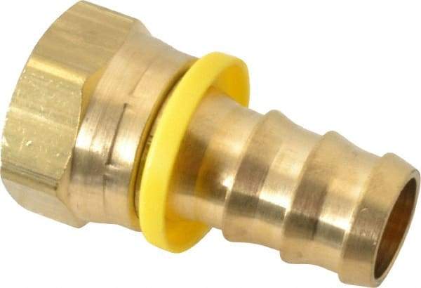 Cerro - 3/4" ID 1-1/16 UNF Barbed Push On Female Connector - 3/4" OD, Brass - Industrial Tool & Supply