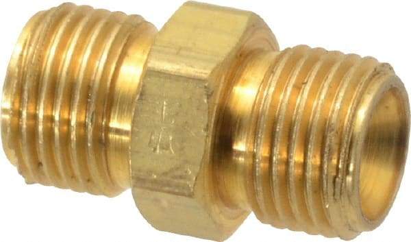 Dixon Valve & Coupling - 1/8 Male Thread, Brass Industrial Pipe Hex Nipple - MNPSM, 1,000 psi - Industrial Tool & Supply