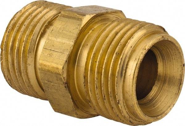 Dixon Valve & Coupling - 3/8 Male Thread, Brass Industrial Pipe Hex Nipple - MNPSM, 1,000 psi - Industrial Tool & Supply