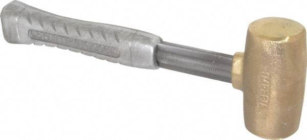 American Hammer - 4 Lb Head 1-3/4" Face Brass Head Hammer - 11-1/2" OAL, Aluminum Handle - Industrial Tool & Supply