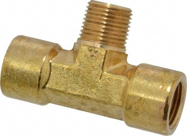 Cerro - 3/8 Male Thread x 3/8 Female Thread, Brass Industrial Pipe Male Branch Tee - MNPTF x FNPTF, 1,200 psi - Industrial Tool & Supply