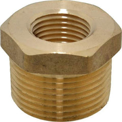 Cerro - 1 Male Thread x 1/2 Female Thread, Brass Industrial Pipe Hex Bushing - MNPTF x FNPTF, 1,200 psi - Industrial Tool & Supply