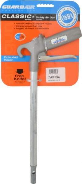 Guardair - 120 Max psi Safety Extension Tube Pistol Grip Blow Gun - 1/4 NPT, 12" Tube Length, Aluminum - Industrial Tool & Supply