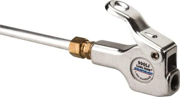 Guardair - 120 Max psi Safety Extension Tube Thumb Lever Blow Gun - 1/4 NPT, 60" Tube Length, Aluminum - Industrial Tool & Supply