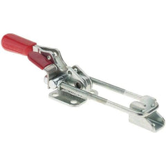 De-Sta-Co - 359 Lb Capacity, Horizontal, U Hook, Flanged Base, Carbon Steel Pull Action Latch Clamp - 1.18" Drawing Movement, 5.2323" OAL, Threaded U Hook, Straight Handle - Industrial Tool & Supply