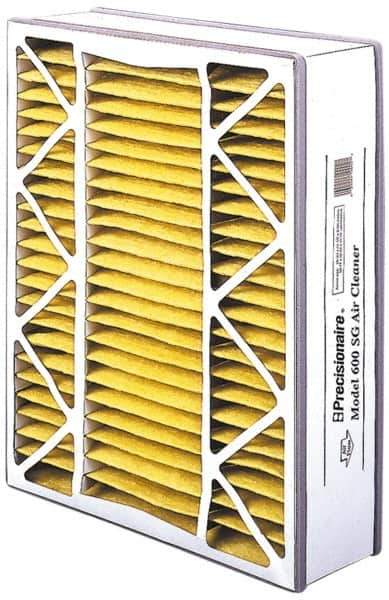 Made in USA - 16" Noml Height x 25" Noml Width x 5" Noml Depth, 35 to 45% Capture Efficiency, Wire-Backed Pleated Air Filter - MERV 8, Cotton/Polyester, Integrated Beverage Board Frame, 300 Max FPM, 833 CFM, For Honeywell 203719 - Industrial Tool & Supply