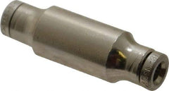 Norgren - 1/8" Outside Diam, Nickel Plated Brass Push-to-Connect Tube Union - 260 Max psi, Tube to Tube Connection - Industrial Tool & Supply