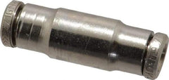 Norgren - 3/16" Outside Diam, Nickel Plated Brass Push-to-Connect Tube Union - 260 Max psi, Tube to Tube Connection - Industrial Tool & Supply