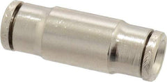 Norgren - 1/4" Outside Diam, Nickel Plated Brass Push-to-Connect Tube Union - 260 Max psi, Tube to Tube Connection - Industrial Tool & Supply