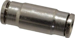 Norgren - 5/16" Outside Diam, Nickel Plated Brass Push-to-Connect Tube Union - 260 Max psi, Tube to Tube Connection - Industrial Tool & Supply