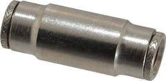 Norgren - 3/8" Outside Diam, Nickel Plated Brass Push-to-Connect Tube Union - 260 Max psi, Tube to Tube Connection - Industrial Tool & Supply