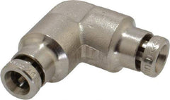 Norgren - 5/32" Outside Diam, Nickel Plated Brass Push-to-Connect Tube Union Elbow - 260 Max psi, Tube to Tube Connection - Industrial Tool & Supply