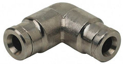 Norgren - 1/8" Outside Diam, Nickel Plated Brass Push-to-Connect Tube Union Elbow - 260 Max psi, Tube to Tube Connection - Industrial Tool & Supply