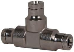 Norgren - 5/32" Outside Diam, Nickel Plated Brass Push-to-Connect Tube Union Tee - 260 Max psi, Tube to Tube Connection - Industrial Tool & Supply