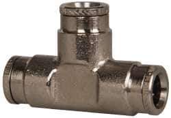 Norgren - 5/16" Outside Diam, Nickel Plated Brass Push-to-Connect Tube Union Tee - 260 Max psi, Tube to Tube Connection - Industrial Tool & Supply