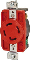 Cooper Wiring Devices - 250 VAC, 30 Amp, L15-30R NEMA, Isolated Ground Receptacle - 3 Poles, 4 Wire, Female End, Orange - Industrial Tool & Supply