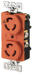 Cooper Wiring Devices - 125 VAC, 15 Amp, L5-15R NEMA, Isolated Ground Receptacle - 2 Poles, 3 Wire, Female End, Orange - Industrial Tool & Supply