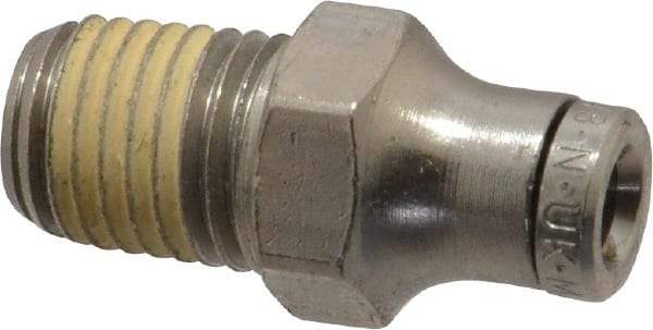 Norgren - 1/16 NPTF, Nickel Plated Brass Push-to-Connect Tube Male Connector - 260 Max psi, Tube to Male NPT Connection - Industrial Tool & Supply