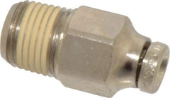 Norgren - 5/32" Tube OD, 1/8 NPTF Nickel Plated Brass Push-to-Connect Tube Male Connector - Tube to Male NPT Connection, 260 Max psi - Industrial Tool & Supply