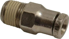 Norgren - 1/8 NPTF, Nickel Plated Brass Push-to-Connect Tube Male Connector - 260 Max psi, Tube to Male NPT Connection - Industrial Tool & Supply
