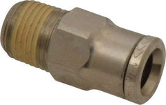 Norgren - 1/8 NPTF, Nickel Plated Brass Push-to-Connect Tube Male Connector - 260 Max psi, Tube to Male NPT Connection - Industrial Tool & Supply