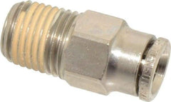 Norgren - 5/16" Tube OD, 1/4 NPTF Nickel Plated Brass Push-to-Connect Tube Male Connector - Tube to Male NPT Connection, 260 Max psi - Industrial Tool & Supply