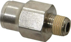 Norgren - 1/8 NPTF, Nickel Plated Brass Push-to-Connect Tube Male Connector - 260 Max psi, Tube to Male NPT Connection - Industrial Tool & Supply
