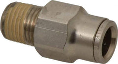Norgren - 1/4 NPTF, Nickel Plated Brass Push-to-Connect Tube Male Connector - 260 Max psi, Tube to Male NPT Connection - Industrial Tool & Supply