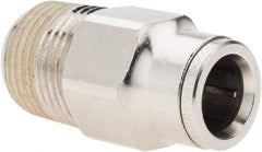 Norgren - 3/8 NPTF, Nickel Plated Brass Push-to-Connect Tube Male Connector - 260 Max psi, Tube to Male NPT Connection - Industrial Tool & Supply
