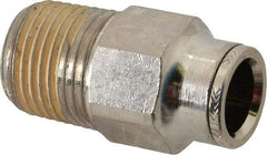 Norgren - 1/2 NPTF, Nickel Plated Brass Push-to-Connect Tube Male Connector - 260 Max psi, Tube to Male NPT Connection - Industrial Tool & Supply