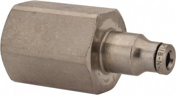 Norgren - 1/4 NPTF, Nickel Plated Brass Push-to-Connect Tube Female Connector - 260 Max psi, Tube to Male NPT Connection - Industrial Tool & Supply