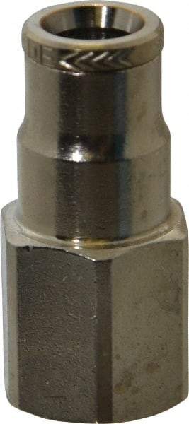Norgren - 1/8 NPTF, Nickel Plated Brass Push-to-Connect Tube Female Connector - 260 Max psi, Tube to Male NPT Connection - Industrial Tool & Supply