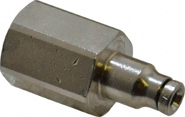 Norgren - 1/4 NPTF, Nickel Plated Brass Push-to-Connect Tube Female Connector - 260 Max psi, Tube to Male NPT Connection - Industrial Tool & Supply