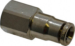 Norgren - 1/8 NPTF, Nickel Plated Brass Push-to-Connect Tube Female Connector - 260 Max psi, Tube to Male NPT Connection - Industrial Tool & Supply